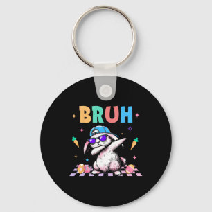 Bruh Dabbing Rabbit Bunny Happy Easter Day Egg Boy Key Ring