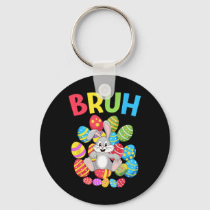Bruh Dabbing Rabbit Bunny Happy Easter Day Egg Boy Key Ring