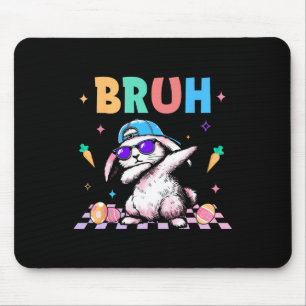 Bruh Dabbing Rabbit Bunny Happy Easter Day Egg Boy Mouse Pad
