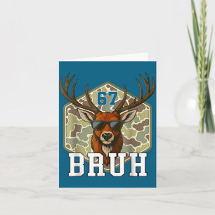Bruh Deer 67 Funny Deer Hunting Camo Hat Youth Tee Card