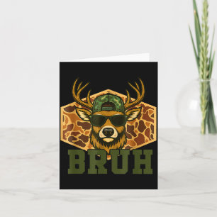 Bruh Deer Funny Deer Hunting Camo Hat Youth Teens  Card