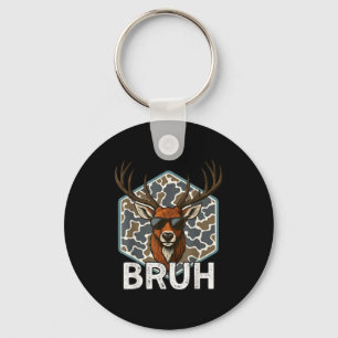 Bruh Deer Hunter Funny Deer Hunting Camo Men Teens Key Ring