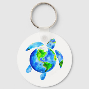 Bruh Earth Day Restore Earth Sea Turtle Art Save T Key Ring
