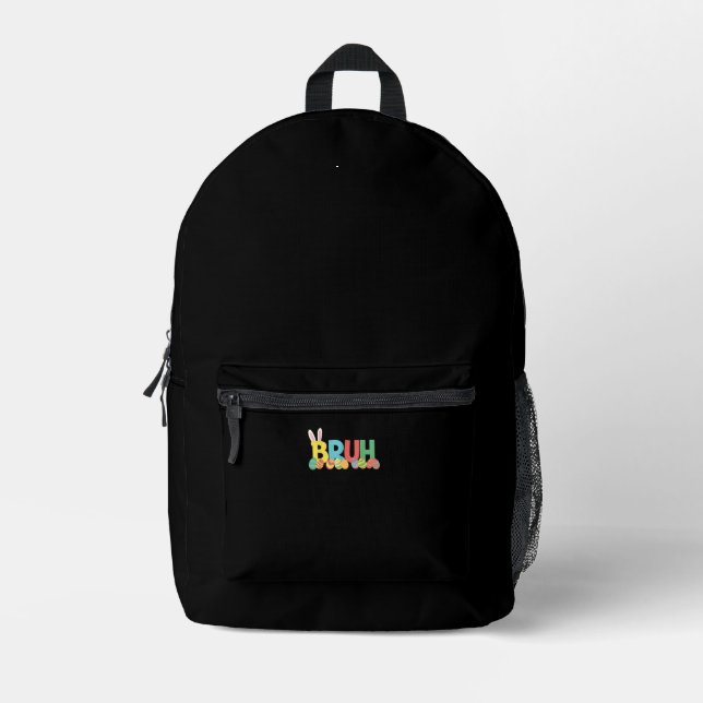 Bruh Easter Bunny Cute Meme For Kids _11 Printed Backpack (Front)