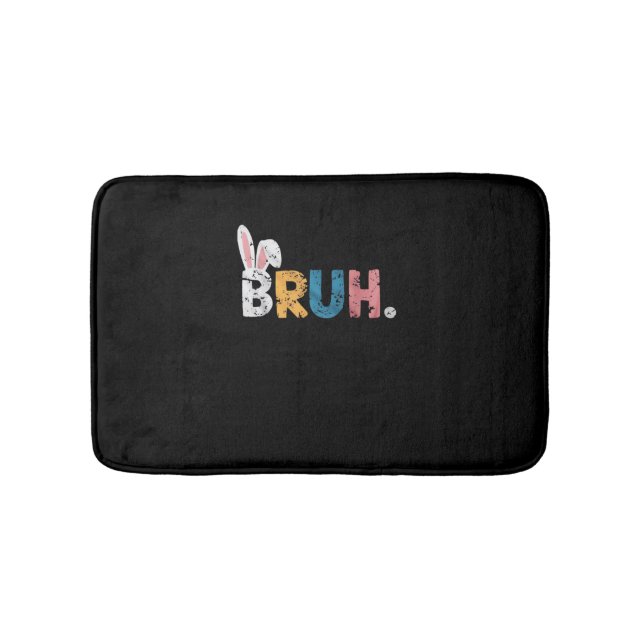 Bruh Easter Bunny Cute Meme For Kids _2 Bath Mat (Front)