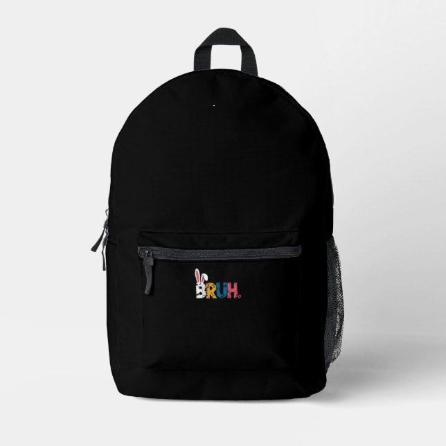 Bruh Easter Bunny Cute Meme For Kids _6 Printed Backpack (Front)