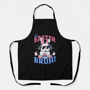 Bruh Easter Bunny Gamer Gaming Video Games Men Boy Apron