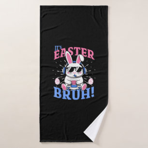 Bruh Easter Bunny Gamer Gaming Video Games Men Boy Bath Towel