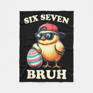 Bruh Easter Chicks Six Seven 67 Meme Kids Teens Fleece Blanket
