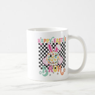Bruh Easter Day Funny Bunny Eggs Groovy Smile Face Coffee Mug