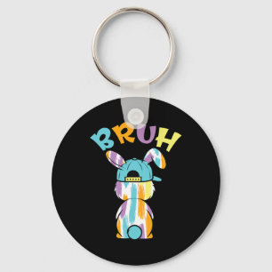 Bruh Easter Day Funny Colourful Rabbit Bunny Easte Key Ring
