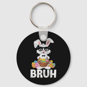 Bruh Easter Day Funny Rabbit Bunnies Easter Bruh K Key Ring