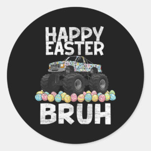 Bruh Easter Day Rabbit Bunny Happy Easter Monster Classic Round Sticker