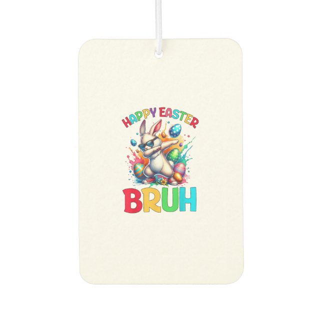 Bruh Easter Eggs Teens Boys Kids Easter Bunny East Car Air Freshener (Front)