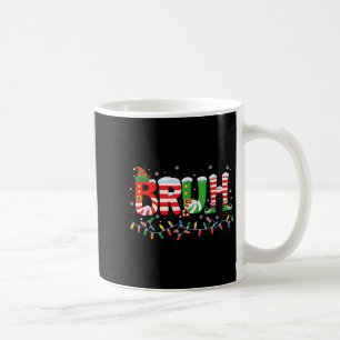 Bruh Elf Squad Merry Christmas Xmas Lights Snowfla Coffee Mug