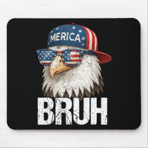 Bruh Fourth 4th Of July Eagle American Patriotic M Mouse Pad