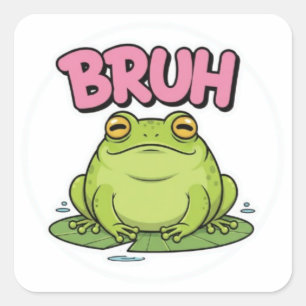 Bruh Frog Sticker Cute Unimpressed Frog Meme Kawai