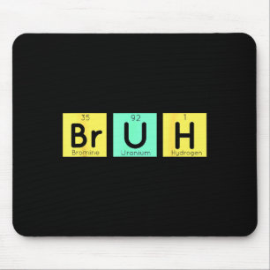 Bruh Funny Chemistry Gift Meme Periodic Table Meme Mouse Pad
