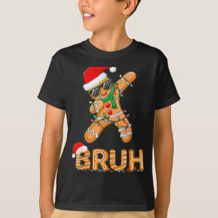 Bruh Funny Christmas Gingerbread Man Teens Boys Ki T-Shirt