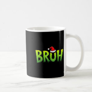 Bruh Funny Christmas Red Plaid Teens Boys Kids Xma Coffee Mug