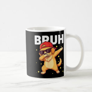 Bruh funny dabbing dog kids boys puppy pet lover coffee mug