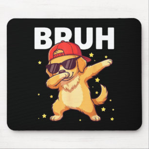 Bruh funny dabbing dog kids boys puppy pet lover mouse pad