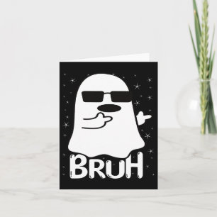 Bruh Ghost Funny Halloween Costume Men Kids Boys  Card