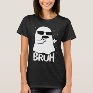 Bruh Ghost Funny Halloween Costume Men Kids Boys T-Shirt