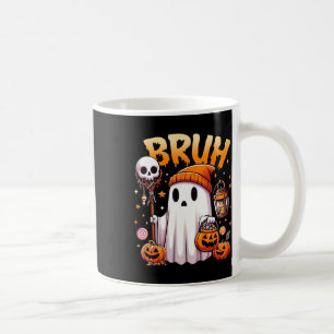 Bruh Ghost Halloween Cute Ghost Trick Or Treat Can Coffee Mug
