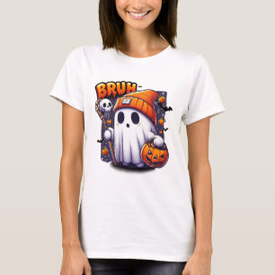 Bruh Ghost Halloween Cute Ghost Trick Or Treat Can T-Shirt