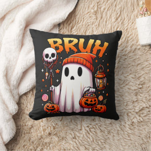 Bruh Ghost Halloween Cute Ghost Trick Or Treat Cushion