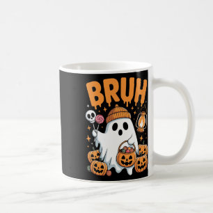Bruh Ghost Halloween Cute Ghost Trick Or Treat Kid Coffee Mug