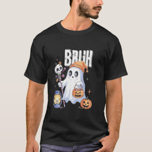 Bruh Ghost Halloween Funny Trick Or Treat Candy Ki T-Shirt