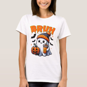 Bruh Ghost Halloween Trick Or Treat Candy Cute Gho T-Shirt