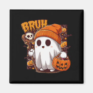 Bruh Ghost Happy Halloween Trick Or Treat Pumpkin  Magnet