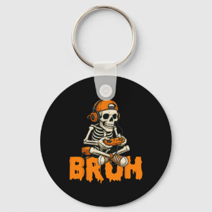 Bruh Halloween Boys Kids Gamer Mens Skeleton Video Key Ring