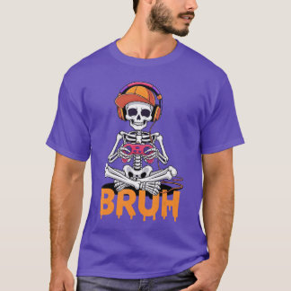 Bruh Halloween Boys Kids Gamer T-Shirt