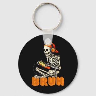 Bruh Halloween Skeleton Gamer Video Gaming Boys Me Key Ring