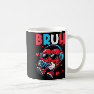 Bruh Heart Gamer Video Gaming Controller Valentine Coffee Mug