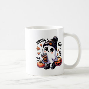 Bruh I Mean Boo Funny Ghost Jack O Lantern Coffee Mug