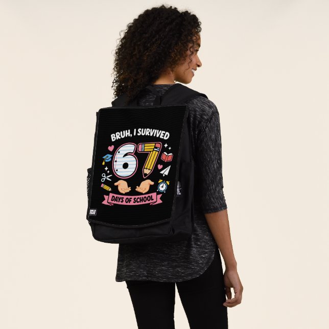 Bruh I survived 67 days of school Backpack (Worn)