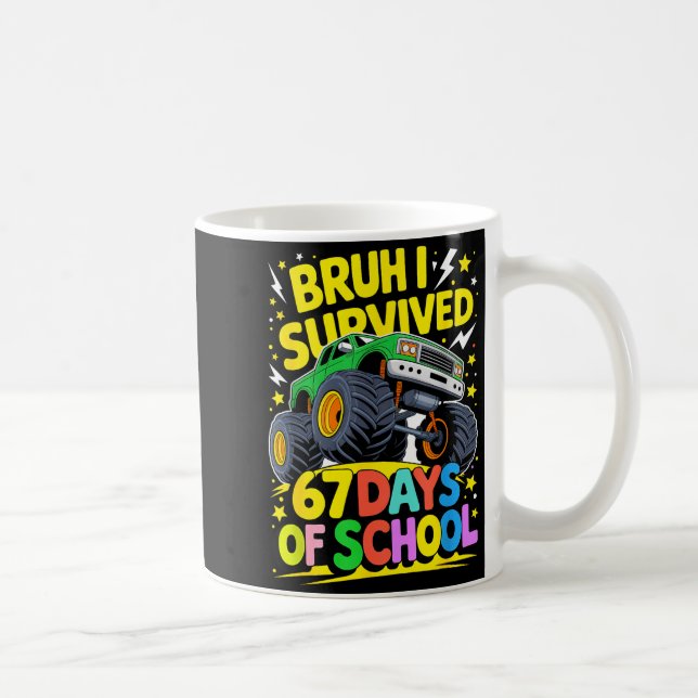 Bruh I Survived 67 Days Of School Six Seven Meme T Coffee Mug (Right)