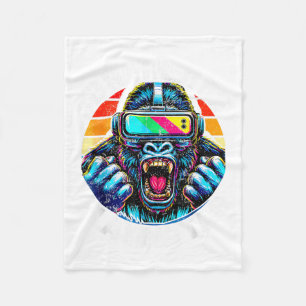 Bruh Id Be Playing Boys Man Birthday Gorilla Fleece Blanket
