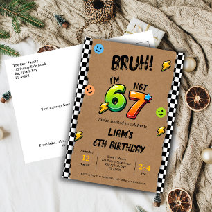 Bruh I'm 6 Not 7 Boys 6th Birthday Postcard