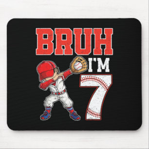 Bruh I'm 7 Dabbing Sell 7th Birthday Party Kids  Mouse Pad