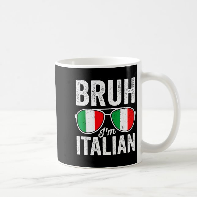 Bruh I'm Italian Funny Italian Festival Italian Bo Coffee Mug (Right)
