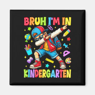Bruh in kindergarten dabbing boy student back to magnet