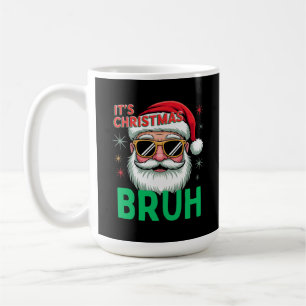 Bruh It’s Christmas Retro Santa Meme Funny Xmas  Coffee Mug
