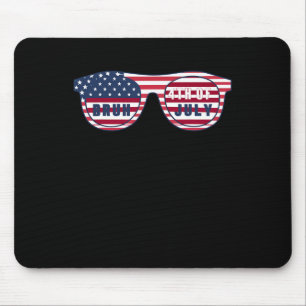 Bruh It's 4th Of July Funny Cool 4th Of July Us Fl Mouse Pad