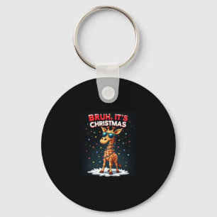 Bruh It's Christmas Giraffe Funny Dabbing Long Sle Key Ring